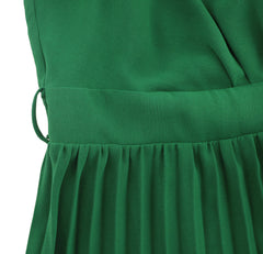 Grace V-neck Lantern Sleeve A-line Dress