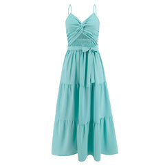 Slanke sierlijke tube top cami jurk zomer dames effen kleur jurk