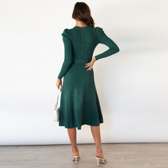 Mid-Length Elegant Sweater Dress