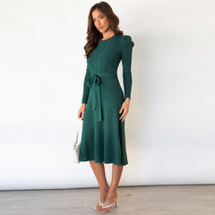 Mid-Length Elegant Sweater Dress