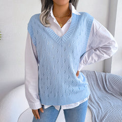 Lucia V neck Knit Vest Sweater