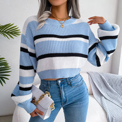 Arriana Striped Long Sleeves Sweater