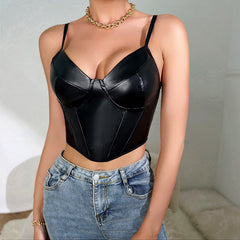 Sophie Leather Camisole Top