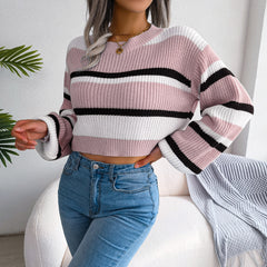 Arriana Striped Long Sleeves Sweater